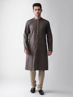 KISAH - Men Black Kurta (set Of 2)
