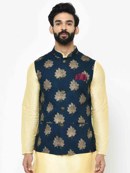 KISAH - Navy Blue Nehru Jacket