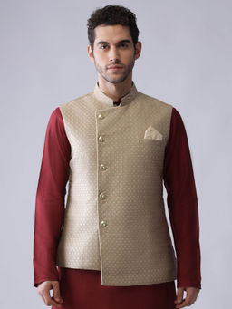 KISAH - Men Beige Nehru Jacket