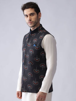 KISAH - Men Black Nehru Jacket