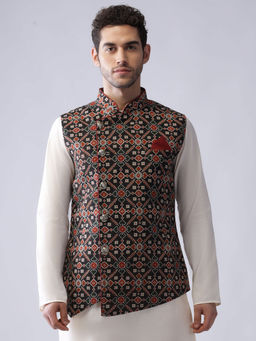 KISAH - Men Black Nehru Jacket