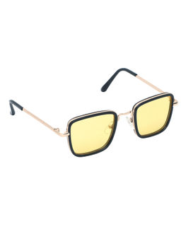 Spiky - Black Frame Yellow Lens Rectangle UV Protection Sunglass KABI_BLK_YLW