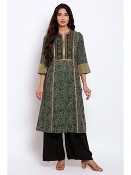 Biba - Green Printed Kurta