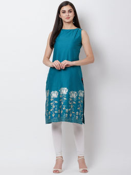 Biba - Blue Printed Kurta