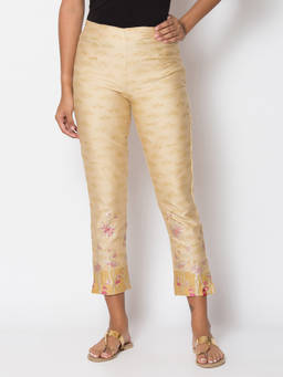 Biba - Beige Printed Cropped Pants