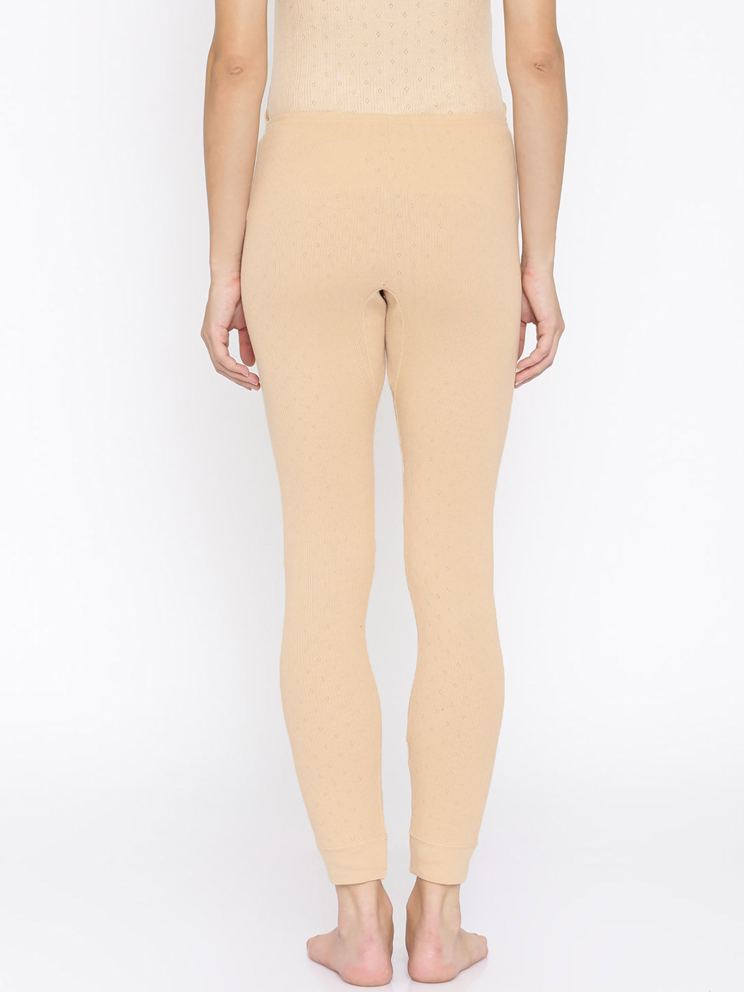 Kanvin Beige Patterned Thermal Leggings 
