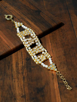 Karatcart - Gold Plated Kundan Studded Handcrafted Bracelet