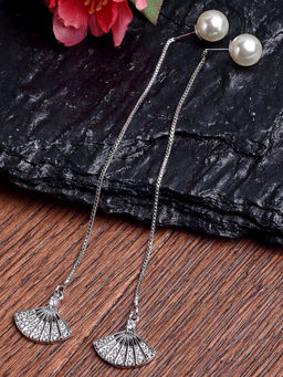 Karatcart - Platinum Plated Austrian Crystal Drop Earrings