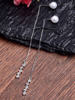 Karatcart - Platinum Plated Star Shape Austrian Crystal Drop Earrings