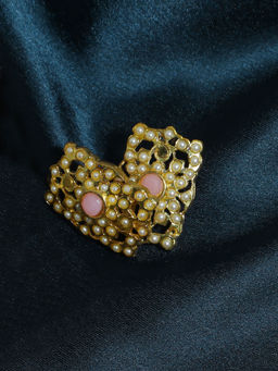 Karatcart - Gold Plated Pink Kundan Stud Earrings