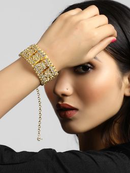 Karatcart - Gold Tone Kundan Studded Handcrafted Bracelet