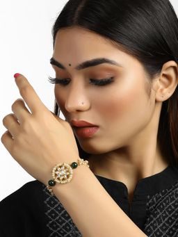 Karatcart - Pearl Studded Handcrafted Kundan Bracelet