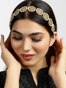 Karatcart - Golden Kundan-Studded Handcrafted Hairband