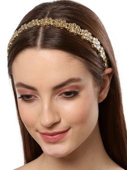 Karatcart - Gold Plated Kundan Studded Hairband for Women