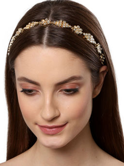 Karatcart - Gold Plated Kundan Hairband for Women