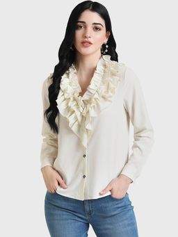 Kazo - White Solid Shirt