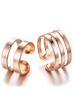 Karatcart - Rose Gold Mixed Metal Rings (Pack Of 2)