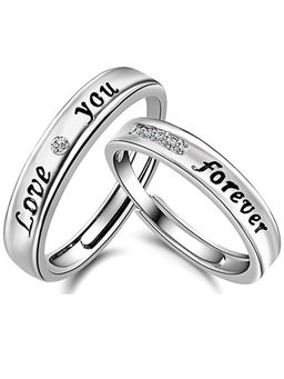 Karatcart - Silver Mixed Metal Rings (Pack Of 2)