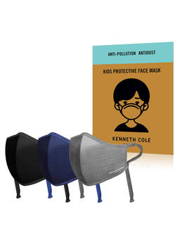 Kenneth Cole - Kids 10-11 yrs face mask with Nose Clip Lightweight Neoprene Fabric Reusable (Set of 3)