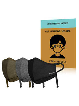 Kenneth Cole - Kids 10-11 yrs face mask with Nose Clip Lightweight Neoprene Fabric Reusable (Set of 3)