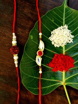 Karatcart - Gold-Plated Kundan Rakhi (Set of 2)