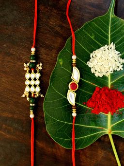Karatcart - Gold-Plated Kundan Rakhi (Set of 2)