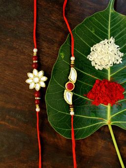 Karatcart - Gold-Plated Kundan Rakhi (Set of 2)