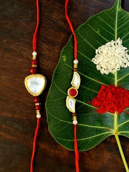 Karatcart - Gold-Plated Kundan Rakhi (Set of 2)
