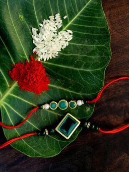 Karatcart - Gold-Plated Kundan Rakhi (Set of 2)