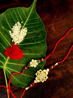 Karatcart - Gold-Plated Kundan Rakhi (Set of 2)