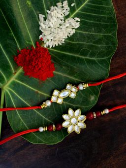 Karatcart - Gold-Plated Kundan Rakhi (Set of 2)