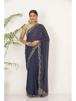 Kaanchie Nanggia - Kalamkari Linen Saree with Unstitched Blouse
