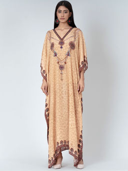 First Resort by Ramola Bachchan - Yellow Pearl Full Length Kaftan