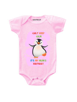 KNITROOT - Pink Can't Keep Calm It's My Mm Birthday Print Onesie