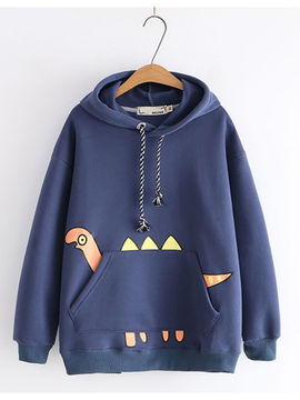 Buy Khhalisi Cute Printed Solid Hoodie 