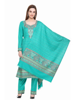 Kidar - Woven Design Unstitched Acrylic Wool Blend Dress Material
