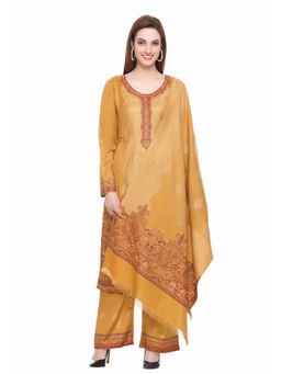 Kidar - Woven Design Unstitched Acrylic Wool Blend Dress Material