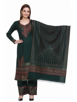 Kidar - Woven Design Unstitched Acrylic Wool Blend Dress Material