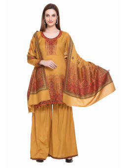 Kidar - Woven Design Unstitched Acrylic Wool Blend Dress Material