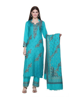 Kidar - Woven Design Unstitched Wool Blend Dress Material (Set of 3)