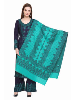 Kidar - Woven Design Unstitched Acrylic Wool Blend Dress Material