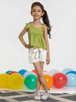 Akiso - Girls Green Solid (set Of 2)