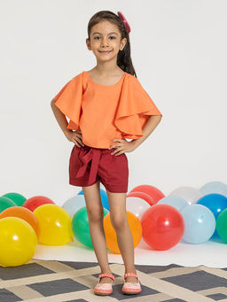 Akiso - Girls Peach Solid (set Of 2)