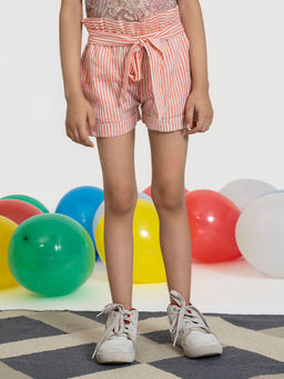 Akiso - Girls Pink Stripes Shorts