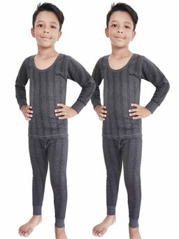 HAP - Grey Full Sleeves Thermal Top & Pajama Set (Pack of 2)