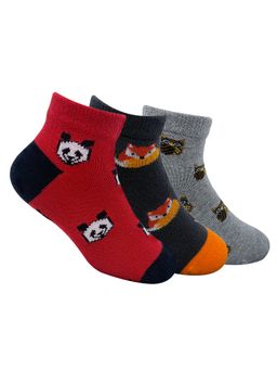 Mint & Oak - Animal Junction Cotton Ankle Length Socks For Kids (Pack Of 3)