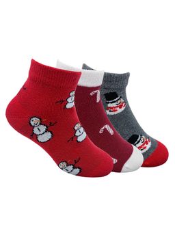 Mint & Oak - Christmas Around Me Cotton Ankle Length Socks For Kids (Pack Of 3)