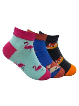 Mint & Oak - Hoot Hoot! Cotton Ankle Length Socks For Kids (Pack Of 3)