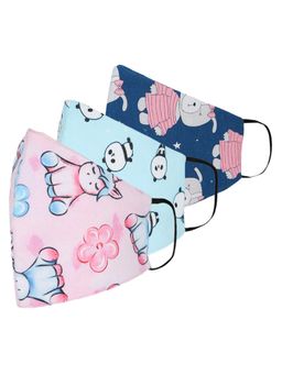 Tossido - 8-14 Yrs. Kids 3 Ply Premium Cotton Printed Masks Pack of 3 - Multi-Color
