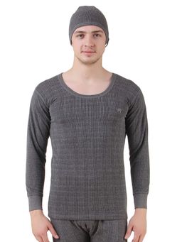 HAP - Dark Grey Kings Quilted Thermal Round Neck Top